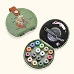 Personalized Birth Flower Sewing Tools Kit Storage Box with 1-10 Names Travel Accessory Birthday Anniversary Gift for Sewing Lovers