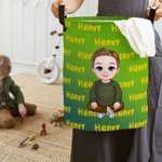Personalised Gradient Cartoon Boy Large Toy Laundry Basket with Dinosaur Name and Handle Waterproof Nursery Decoration Housewarming Gift for Boys