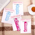 Personalized Colorful 2 Pcs Doodle Letters Magnetic Bookmark Clips with Name School Office Stationary Supplies Birthday Gift for Book Lover Bookworm