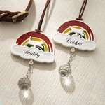 Personlig Rainbow Bridge Cat Dog Car Hanging Ornament med namn och text Pet Memorial Loss Gift för husdjursälskare