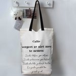 Gepersonaliseerde Vergeet Ze Niet Mee Te Nemen Herbruikbare Grote Canvas Boodschappentas Met Hengsels en Naam Verjaardagscadeau Voor Vrouwen