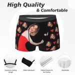 Personalised I Licked It So It's Mine Face Photo Boxer Brief with Red Lips Love Heart Men's Underwear Funny Birthday Valentine's Day Gift for Him