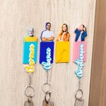 Personalised Acrylic Name Keychain with Photo Wall Key Holder Set House Decor Birthday Housewarming Gift for Family Friend