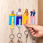 Personalised Acrylic Name Keychain with Photo Wall Key Holder Set House Decor Birthday Housewarming Gift for Family Friend
