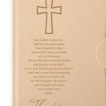 Personalized Engraved Cross The Lord's Prayer Leather A5 Lined Notebook and Pen Set with Name Birthday Christmas Gift for Christian