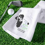 Serviette de sport gaufrée en microfibre à séchage rapide personnalisée avec texte Cadeau de retraite pour les amateurs de golf 2