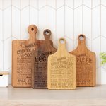 Spersonalizowana deska do krojenia sera i wędlin Apple Pie Gingerbread Recipe Reversible z uchwytem Made in USA Świąteczny prezent na parapetówkę dla rodziny