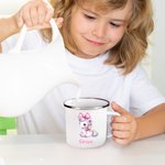 Personalized Multicolour Rainbow Fantasy Unicorn 12oz Enamel Mug with Name Birthday Gift for Kids Family