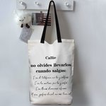 Bolsa de compra grande reutilizable de lona con asas y nombre personalizada 