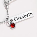 Personalised Birthstone Softball Baseball Bat Glove Necklace with Engraved Name Game Day Team Birthday Gift for Sports Lover