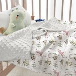 Personalized Cute Cartoon Dragon Castle Soft Baby Security Blanket with Dotted Backing and Embroidery Name Baby Shower Birthday Gift for Boys Girls