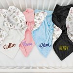 Personalized Cute Cartoon Dragon Castle Soft Baby Security Blanket with Dotted Backing and Embroidery Name Baby Shower Birthday Gift for Boys Girls
