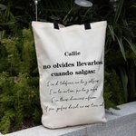 Bolsa de compra grande reutilizable de lona con asas y nombre personalizada 