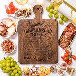Spersonalizowana deska do krojenia sera i wędlin Apple Pie Gingerbread Recipe Reversible z uchwytem Made in USA Świąteczny prezent na parapetówkę dla rodziny