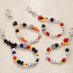 Personalized Handmade F1 Racing Driver Monogram Number Keychain with Beads Racing Events Birthday Gift for Racing Lover