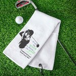 Serviette de sport gaufrée en microfibre à séchage rapide personnalisée avec texte Cadeau de retraite pour les amateurs de golf 5