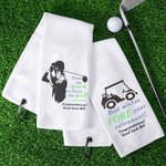 Serviette de sport gaufrée en microfibre à séchage rapide personnalisée avec texte Cadeau de retraite pour les amateurs de golf 3