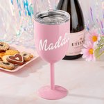 Flûte à vin à pied isolée avec nom personnalisé Dolly Font 10oz Bachelorette Bridal Party Favors Gift for Bridesmaid Women