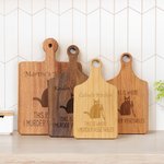 Gepersonaliseerde Gegraveerde Kat Moord Groente Houten Bamboe Omkeerbare Charcuterie Snijplank met Grip Housewarming Verjaardagsgeschenk voor kattenliefhebbers