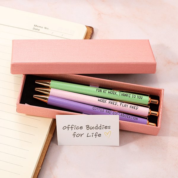 Personalisierte Fancy Inspirational Kugelschreiber Satz von 3 mit Karte Büro Schule motivierende Schreibwaren Danke Geschenk für Familie Freund Kolleg