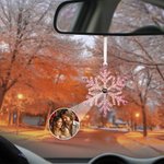 Personalized Shining Zircon Snowflake Photo Projection Christmas Tree Ornament Birthday Festival Decor Gift for Family Friend