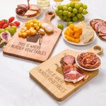 Gepersonaliseerde Gegraveerde Kat Moord Groente Houten Bamboe Omkeerbare Charcuterie Snijplank met Grip Housewarming Verjaardagsgeschenk voor kattenliefhebbers
