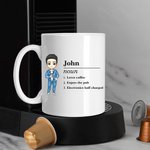 Personalizada Cartoon Nombre del personaje Definición 11oz 15oz Taza de café de cerámica con texto Cumpleaños Regalo para Hombres Mujeres