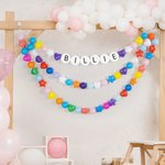 Gepersonaliseerde kleurrijke ster hart oceaan bal fantasie Giant vriendschap armband armband met naam Home muur decor DIY Supplies verjaardagsfeestje Gunsten