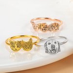 Personalizzato inciso 1-4 Cat Dog Pet Photo Ring Memorial Gioielli Sympathy Pet Day Gift for Pet Lover