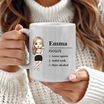 Personalizada Cartoon Nombre del personaje Definición 11oz 15oz Taza de café de cerámica con texto Cumpleaños Regalo para Hombres Mujeres