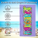 Gepersonaliseerde Grote Sneldrogende Felgekleurde Paisley Bloemen Strandhanddoek met Naam Verjaardag Zomer Vakantie Feest Cadeau voor Haar