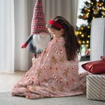Gepersonaliseerde Peperkoek Cookie Candy Cane Zachte deken met naam Home Decor Kerstcadeau voor kind Familie Vriend