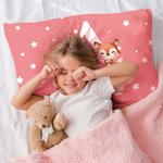 Personalised Cute Animal Cloud Throw Pillow Cover with Name and Initial Nursery Decor Baby Shower Birthday Gift for Boys Girls