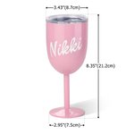 Flûte à vin à pied isolée avec nom personnalisé Dolly Font 10oz Bachelorette Bridal Party Favors Gift for Bridesmaid Women