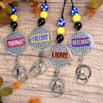 Cordino con perline personalizzato con nome per lo spirito scolastico a pois glitterati Regalo per l'insegnante per il giorno del rientro a scuola