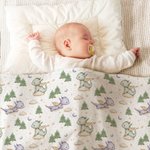 Personalized Cute Cartoon Dragon Forest Soft Baby Security Blanket with Dotted Backing and Embroidery Name Baby Shower Birthday Gift for Boys Girls