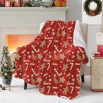 Gepersonaliseerde Peperkoek Cookie Candy Cane Zachte deken met naam Home Decor Kerstcadeau voor kind Familie Vriend