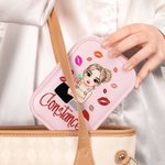 Gepersonaliseerde Lippenstift en Sieradendoos met LED Make-up Spiegel Cartoon Karakter met Naam als Verjaardags Cadeau voor Vrouwen