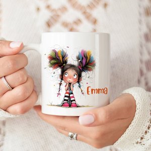 Tazza personalizzata in ceramica da 11/15 oz per ragazza stravagante e stravagante con nome, regalo di compleanno per le ragazze e le donne.