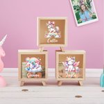 Personlig Rainbow Floral Fantasy Unicorn sparebøsse i tre med navn Barnehagedekorasjon Bursdag Baby Shower Gave til jenter