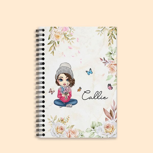 Quaderno a spirale A5 personalizzato con 120 pagine foderate e nome Regalo di Natale per la festa della mamma e il compleanno per le donne