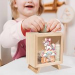 Personlig Rainbow Floral Fantasy Unicorn sparebøsse i tre med navn Barnehagedekorasjon Bursdag Baby Shower Gave til jenter