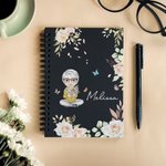 Quaderno a spirale A5 personalizzato con 120 pagine foderate e nome Regalo di Natale per la festa della mamma e il compleanno per le donne