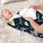 Personlig Night Sky Little Dragon Mottaksteppe Swaddle Knot Hat Pannebånd med navn Sykehus Coming Home Outfit Baby Shower Gave til nyfødte