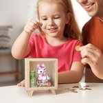 Personlig Rainbow Floral Fantasy Unicorn sparebøsse i tre med navn Barnehagedekorasjon Bursdag Baby Shower Gave til jenter