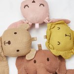 Personalized Cute Bunny Bear Lion Cotton Muslin Soft Baby Loveys Security Blanket with Embroidery Name Baby Shower Birthday Gift for Boys Girls