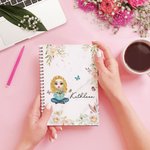 Quaderno a spirale A5 personalizzato con 120 pagine foderate e nome Regalo di Natale per la festa della mamma e il compleanno per le donne
