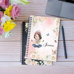 Quaderno a spirale A5 personalizzato con 120 pagine foderate e nome Regalo di Natale per la festa della mamma e il compleanno per le donne