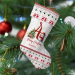 Bonnet de houx personnalisé Bonhomme de neige Joyeux Noël avec initiales et nom Arbre de Noël Décoration de cheminée Fête de famille Cadeau pour enfan