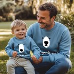 Sweatshirt Familial Personnalisé avec Texte à Design de Visage et Queue d'Animal Vêtement Multicolore pour Adulte Enfant Cadeau Noël Vacances